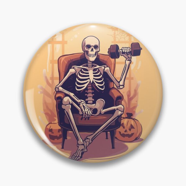 Item preview, Funny Halloween Skeleton Lifting Weights | Spooky Gym Art designed and sold by Mintiko2.