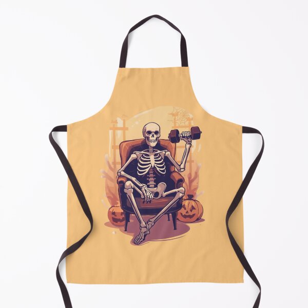 Item preview, Funny Halloween Skeleton Lifting Weights | Spooky Gym Art designed and sold by Mintiko2.