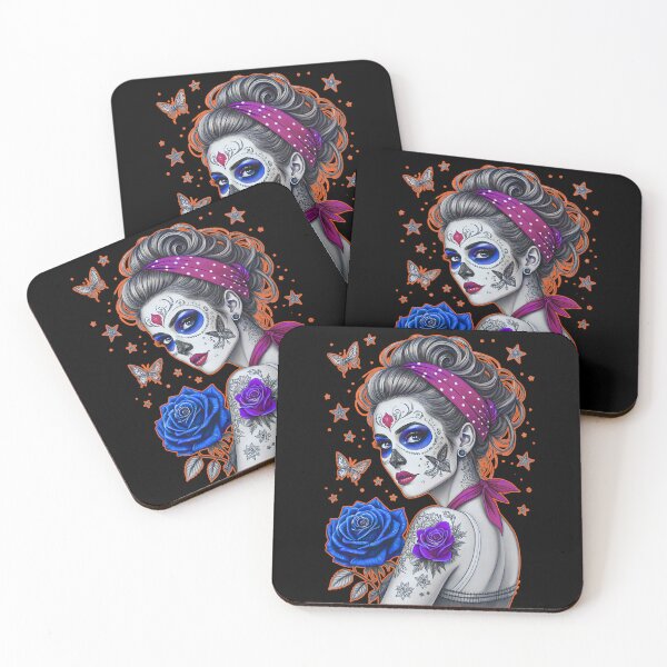 Item preview, Bright Floral Skull Mask  designed and sold by WoodburyLake.