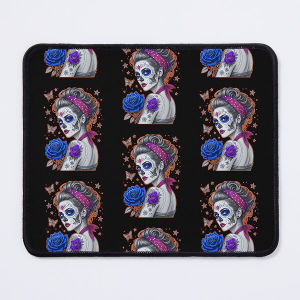 Item preview, Bright Floral Skull Mask designed and sold by WoodburyLake.