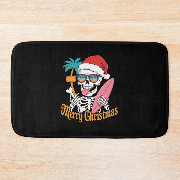 Item preview, Summer Christmas Skeleton -- Cool Beach Surfing Santa Hat designed and sold by MinaReinger.