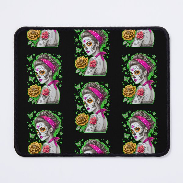 Item preview, Bright Floral Skull Mask designed and sold by WoodburyLake.