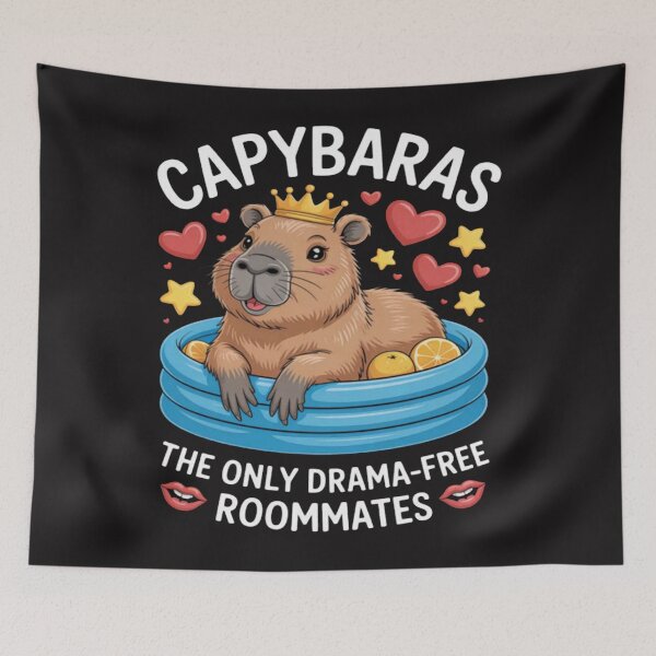 Item preview, Drama-free Roommates Capybara Animal Rodent Lover Capybaras designed and sold by Ikwalima.