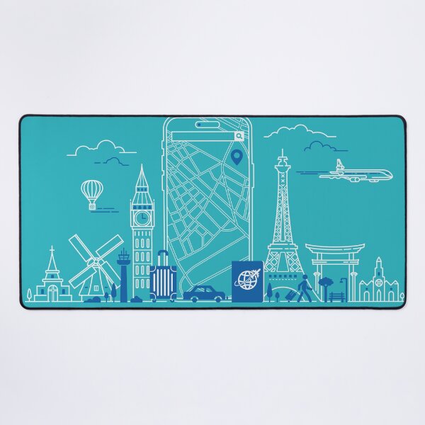 Item preview, concept of smart travel, graphic of smart phone with GPS application and travel element  designed and sold by NiamLab.