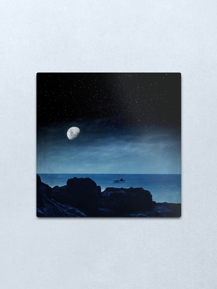 Alternate view of Nocturnal Sea - Ocean at Night Metal Print