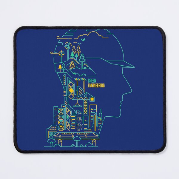 Item preview, concept of green engineering or green industry, graphic of engineer shape combined with eco system element designed and sold by NiamLab.