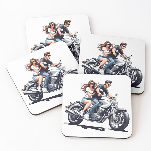 Item preview, young couple on a motorcycle, illustration, applique Girl and boy on a motorcycle designed and sold by orthodox-icon.