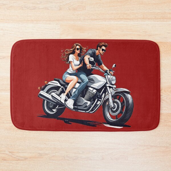 Item preview, young couple on a motorcycle, illustration, applique Girl and boy on a motorcycle designed and sold by orthodox-icon.