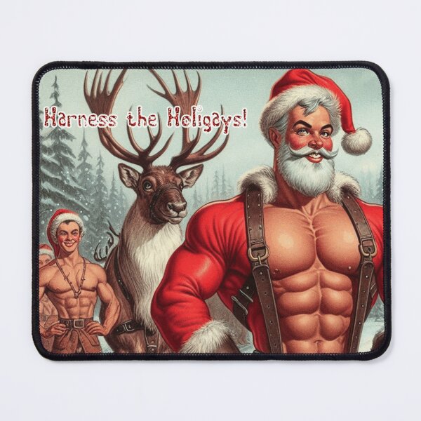 Item preview, Camp Christmas Gay Leather Collection "Harness The Holigays!" Gay Leather Pride Graphic Design designed and sold by ItsAKinkThing.