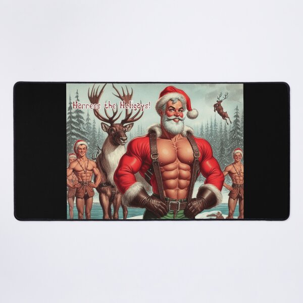 Item preview, Camp Christmas Gay Leather Collection "Harness The Holigays!" Gay Leather Pride Graphic Design designed and sold by ItsAKinkThing.