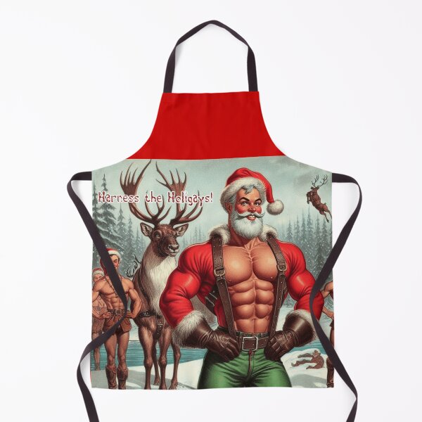 Item preview, Camp Christmas Gay Leather Collection "Harness The Holigays!" Gay Leather Pride Graphic Design designed and sold by ItsAKinkThing.