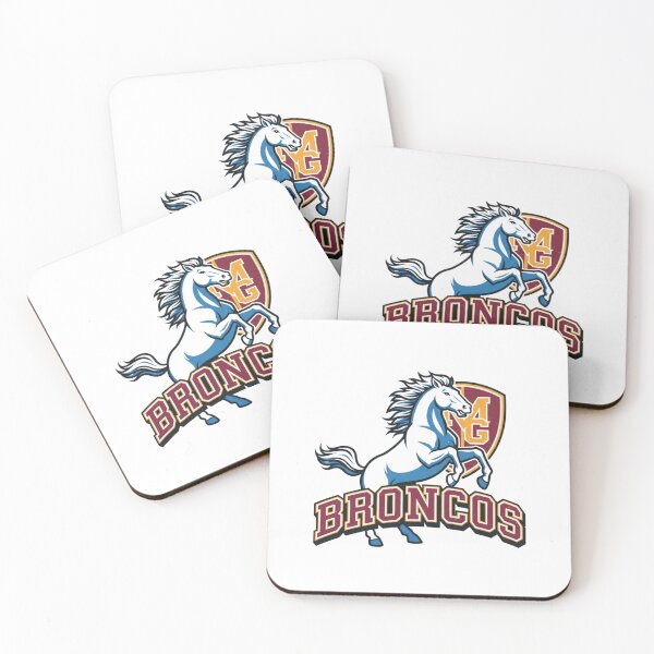 Item preview, Broncos Retro Mascot Rearing Horse Sports Vintage Shirt Sticker designed and sold by GeniePixel.