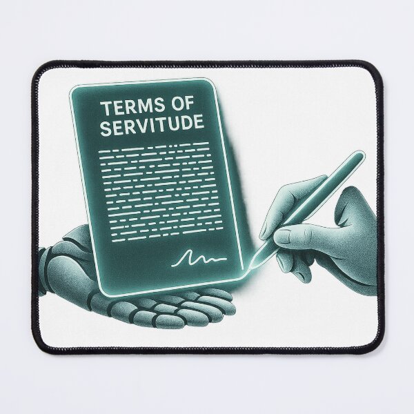 Item preview, Terms of Servitude – Humanity Signs the Fine Print designed and sold by Cult of AI Designs.