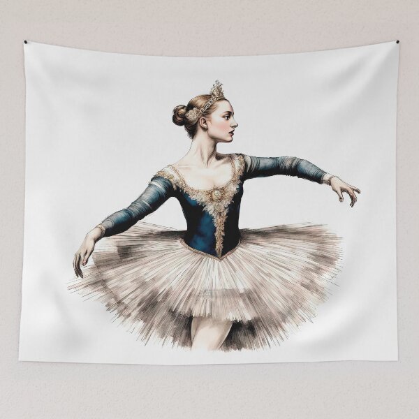 Item preview, Portrait of a Ballerina in Romantic Tutu and Crown designed and sold by LanaGustavsson.