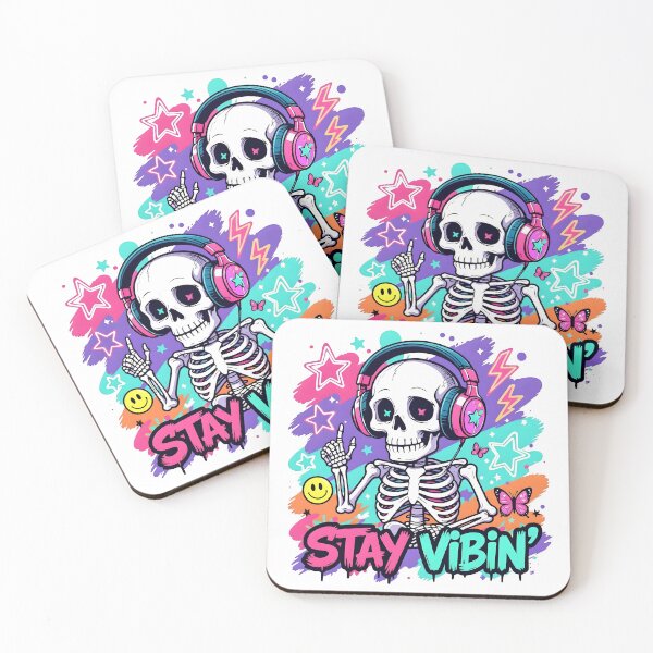 Item preview, Neon Dreams & Bone Beats in  Stay Vibin' Skeleton Street Art designed and sold by CrystalCove11.