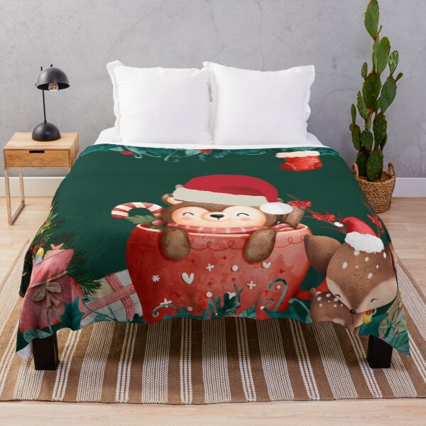 Item preview, Cute Xmas Bear & Reindeer in Cup – Cozy Holiday Design designed and sold by Arc Designs C and M.