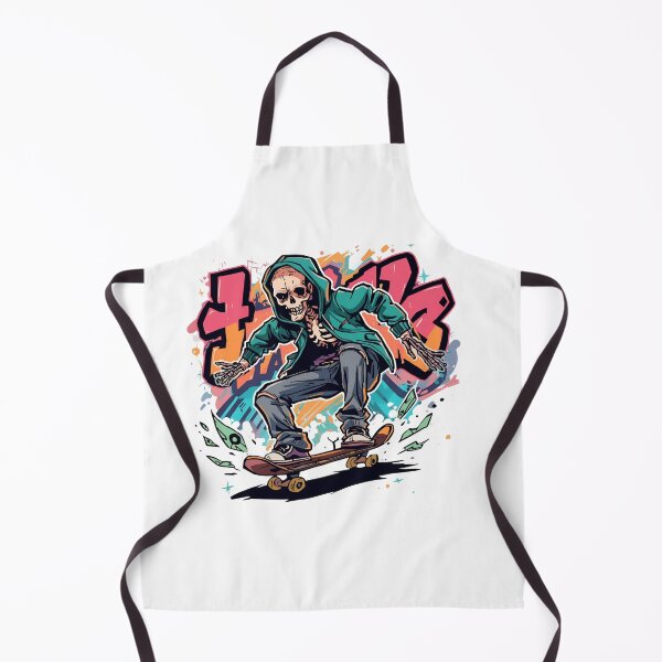 Item preview, Vibrant Urban Skeleton Skater in Neon Graffiti Night Scene with Hoodie and Dynamic Skateboard Artwork designed and sold by KanDa-Shop.