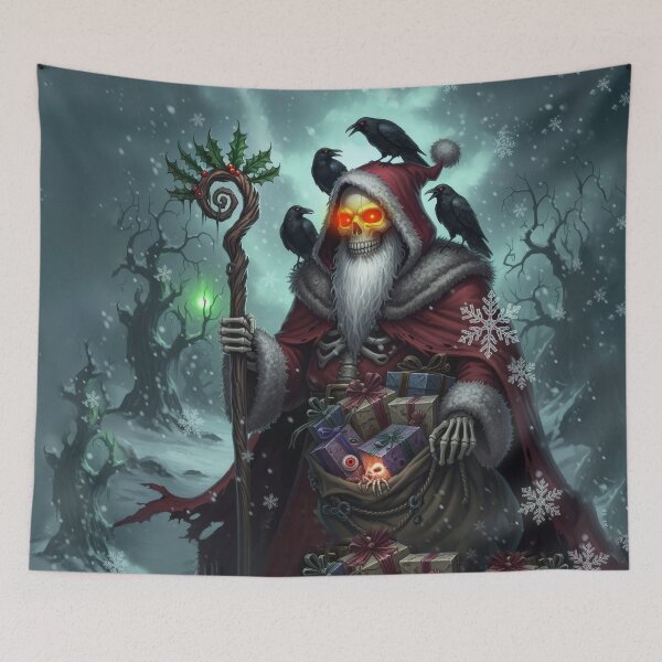 Item preview, Dark Santa of Shadows – Gothic Christmas Skeleton  designed and sold by nicky2342.