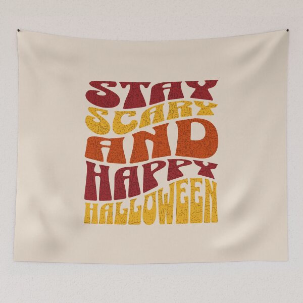 Item preview, Stay Scary and Happy Halloween Typography designed and sold by NosandEdgy.