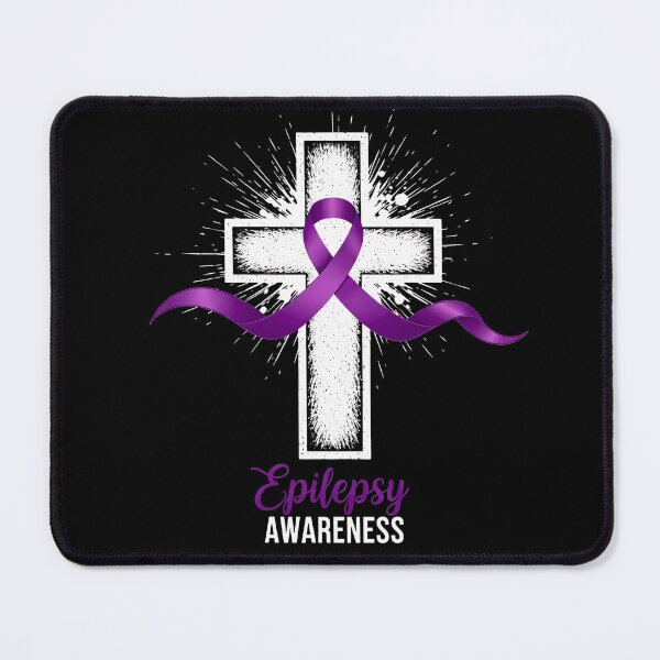 Item preview, Epilepsy Awareness Purple Ribbon Cross Support designed and sold by VividDripCo.