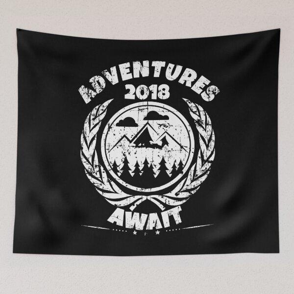 Item preview, Adventures Await 2018 White Distressed Design designed and sold by LarkDesigns.
