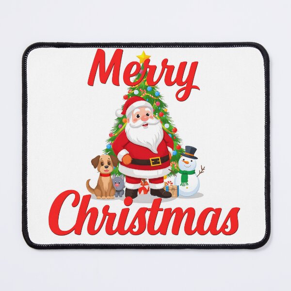 Item preview, A serene canine Christmas with snow, Santa, and decorated tree, symbolizing festive joy and friendship designed and sold by PWDigitalArt.