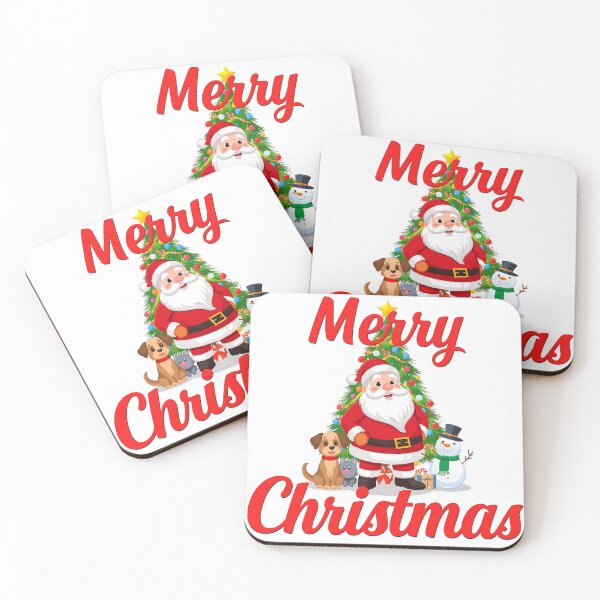 Item preview, A serene canine Christmas with snow, Santa, and decorated tree, symbolizing festive joy and friendship designed and sold by PWDigitalArt.