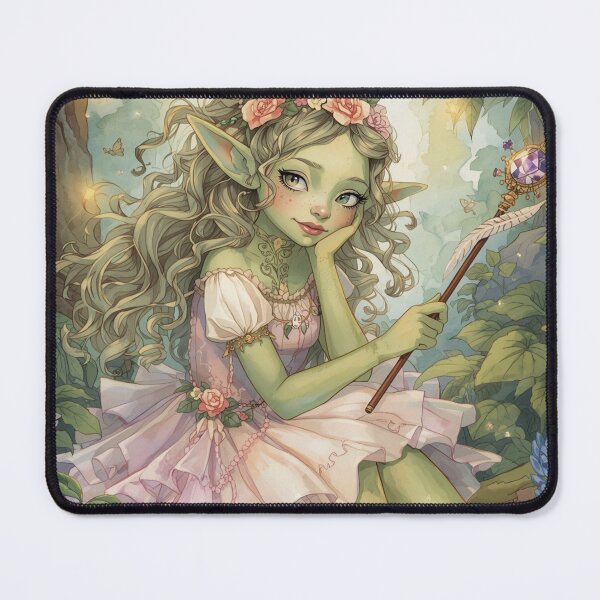 Item preview, Whimsical Forest Goblin Princess with Flower Crown designed and sold by Kitty Kat.