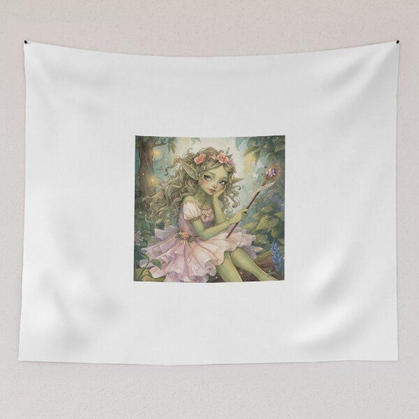Item preview, Whimsical Forest Goblin Princess with Flower Crown designed and sold by Kitty Kat.