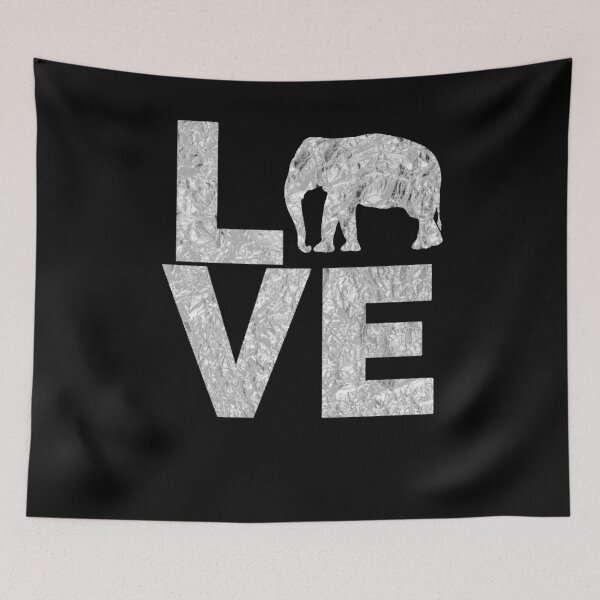 Item preview, Love Elephants Silver Crumpled Effect Elephant Lover designed and sold by LarkDesigns.