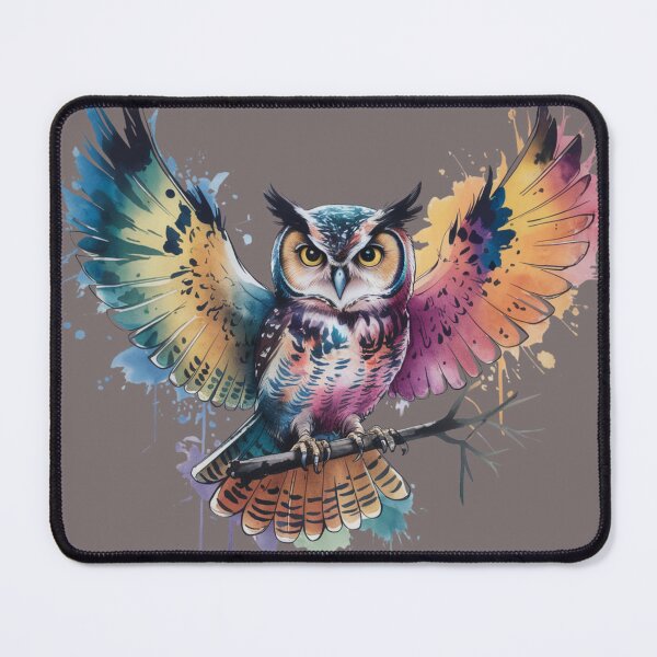 Item preview, Color Splash Owl – Vibrant Watercolor Bird Art designed and sold by WitchyWhisper.