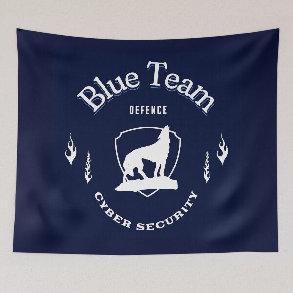 Item preview, Cyber Security Blue Team Wolf's Vigil Blue Background designed and sold by Arcanvus Studios.