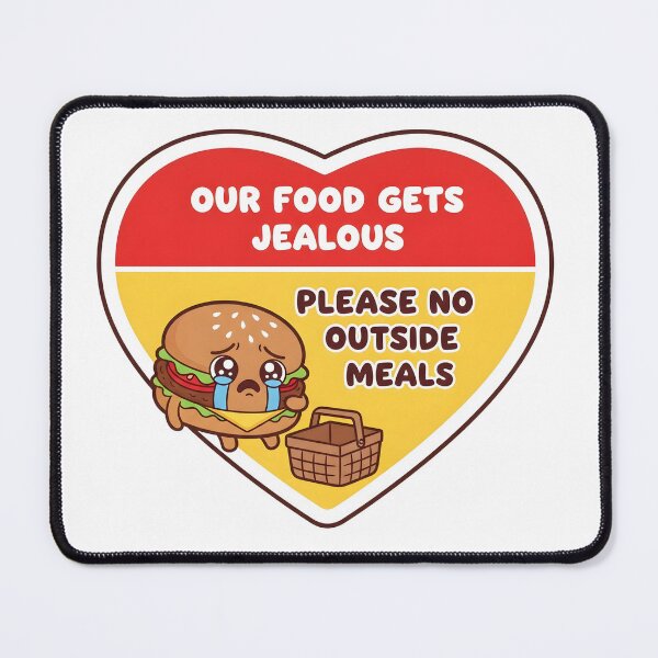 Item preview, Our Food Gets Jealous No Outside Meals Sticker - Funny Restaurant Sign - Cafe Decor designed and sold by SewRed.