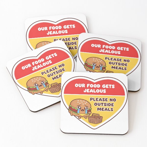 Item preview, Our Food Gets Jealous No Outside Meals Sticker - Funny Restaurant Sign - Cafe Decor designed and sold by SewRed.