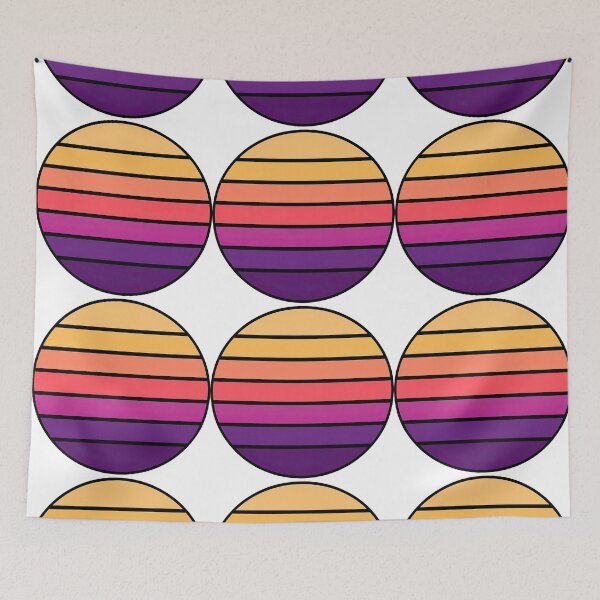Item preview, Sunset Gradient Retro Circle Stripe Design designed and sold by ArtfulWeave.