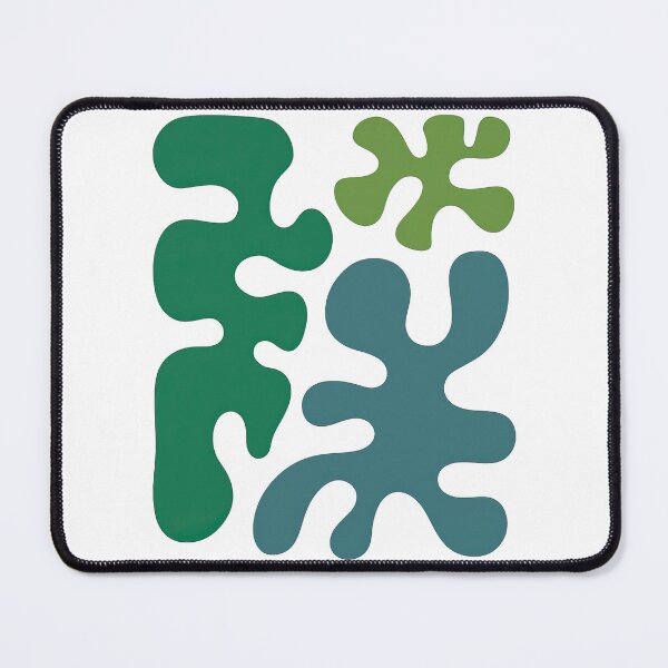 Item preview, Abstract Organic Shapes in Green and Blue designed and sold by ArtfulWeave.