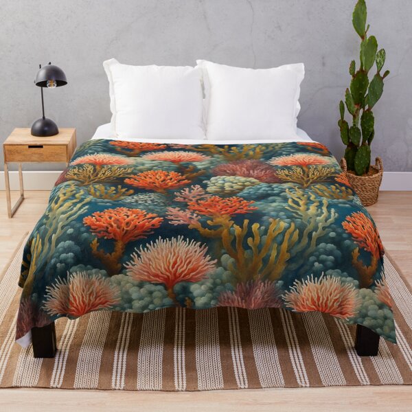 Item preview, Coral Gardens in a Deep-Sea Paradise | Blue Ocean Background designed and sold by UnhingedBird.