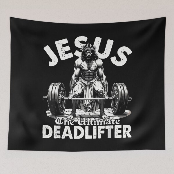 Item preview, The Ultimate Deadlifter Jesus Deadlifting Christian designed and sold by merlinnears.