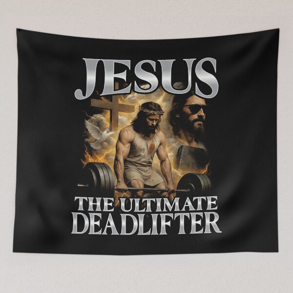 Item preview, Jesus The Ultimate Deadlifter - Jesus Deadlifting Christian designed and sold by merlinnears.