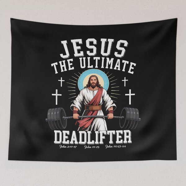 Item preview, Jesus The Ultimate Deadlifter - Jesus Deadlifting Christian designed and sold by merlinnears.