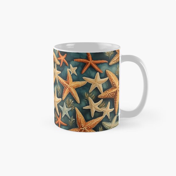 Item preview, Vintage Starfish Pattern | Blue Ocean Background designed and sold by UnhingedBird.