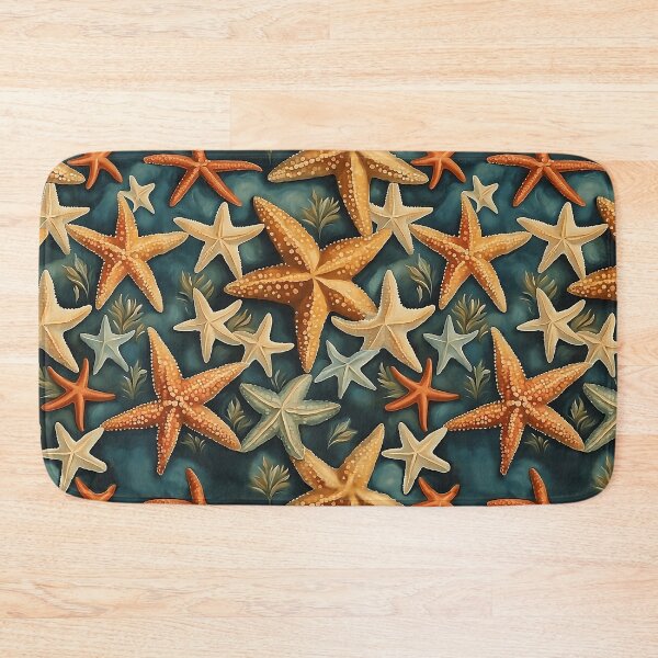 Item preview, Vintage Starfish Pattern | Blue Ocean Background designed and sold by UnhingedBird.