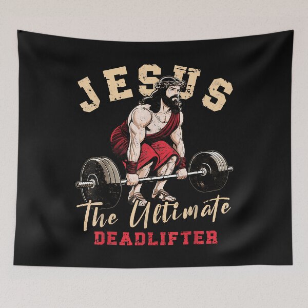 Item preview, Funny Christian Gym Jesus The Ultimate Deadlifter Workout  designed and sold by merlinnears.