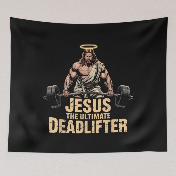 Item preview, Jesus The Ultimate Deadlifter Funny Christian Workout Gym designed and sold by merlinnears.