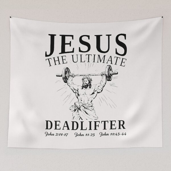 Item preview, Jesus The Ultimate Deadlifter Funny Jesus Christian Workout designed and sold by merlinnears.