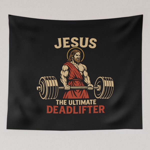 Item preview, Jesus The Ultimate Deadlifter Christian Gym Workout Deadlift designed and sold by merlinnears.