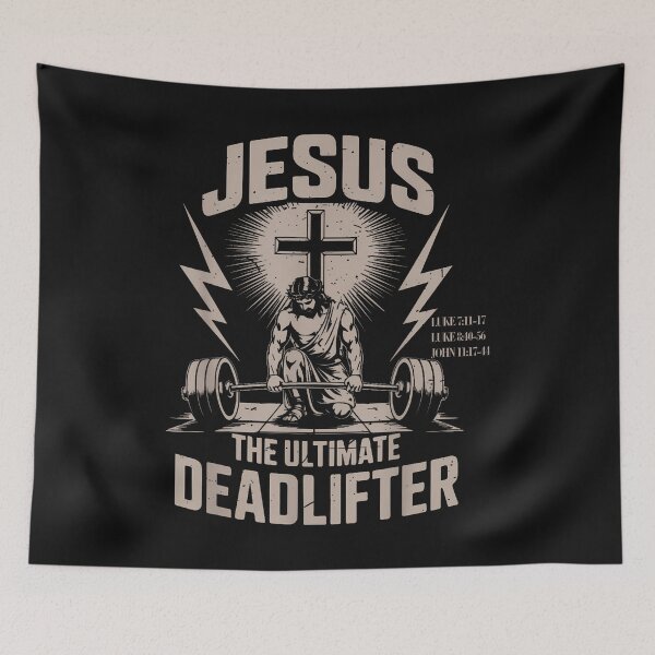 Item preview, Jesus The Ultimate Deadlifter Muscle Kid Funny Christian Gym  designed and sold by merlinnears.