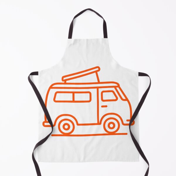 Item preview, Neon Orange Van Life — Retro Pop-Top Camper Line Art designed and sold by MisterHelmut.