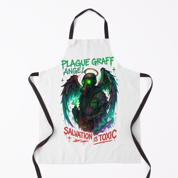 Item preview, Plague Graff Angel – Neon Horror Graffiti Gas Mask Angelic Decay Street Art Design designed and sold by Snackwear Apparel.