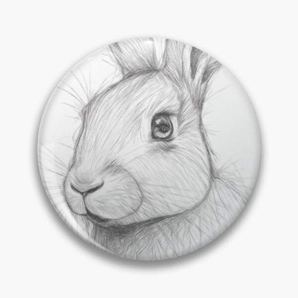 Artikelvorschau, Kaninchen-Bleistiftskizze entworfen und verkauft von Leon Woods Pencil Art.